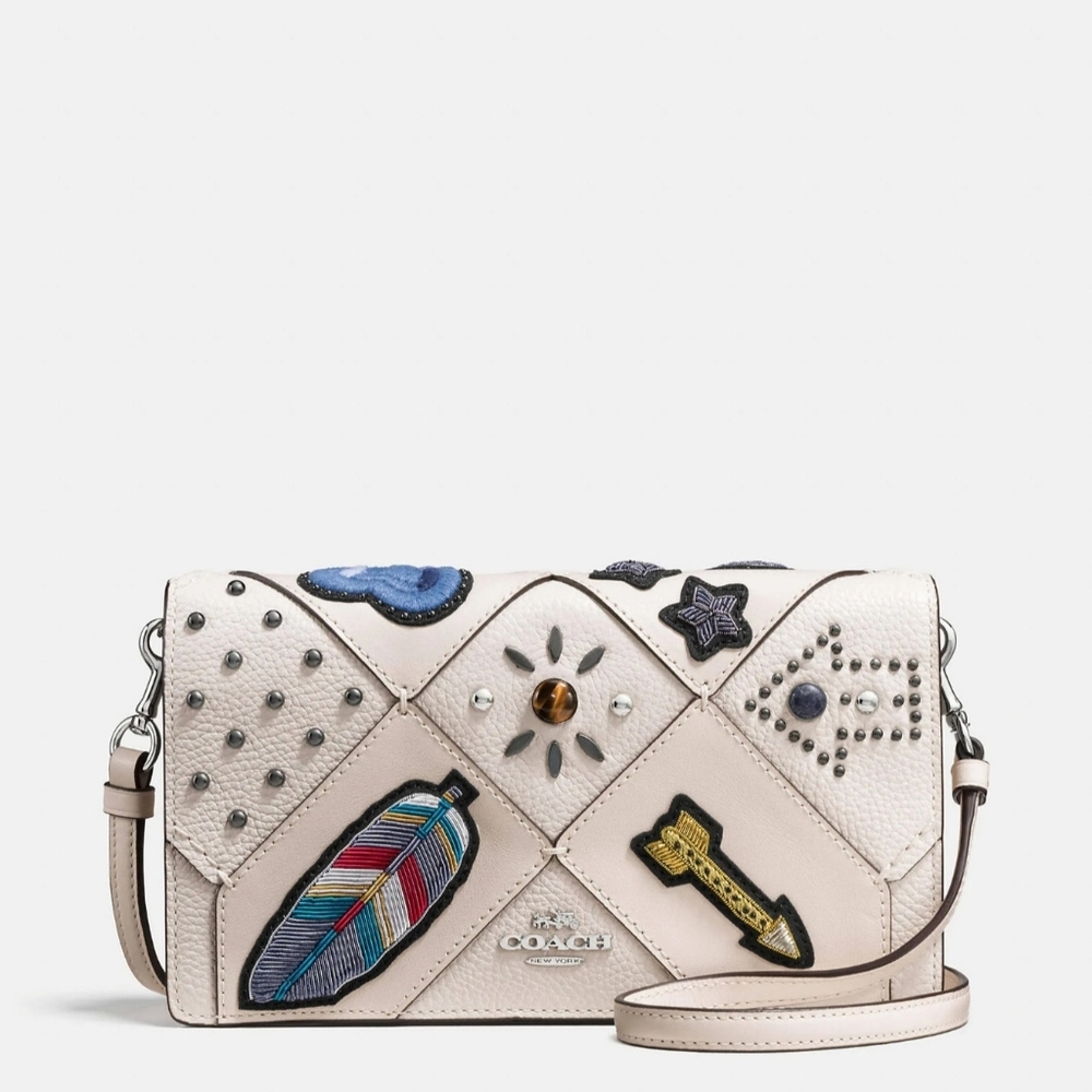 Rare Coach White Patchwork Women's Wallet NEVER Used